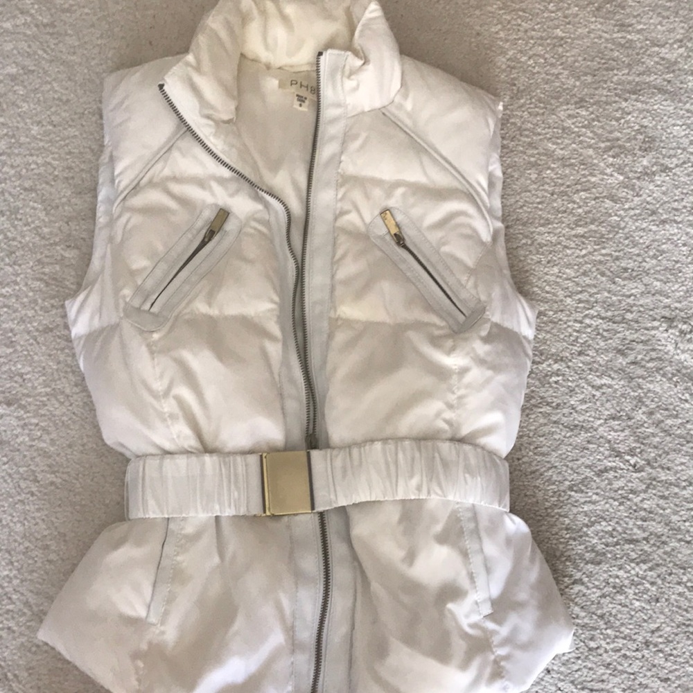 White puffer vest